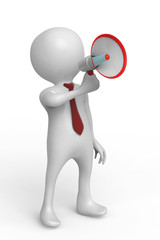 businessman magaphone close up