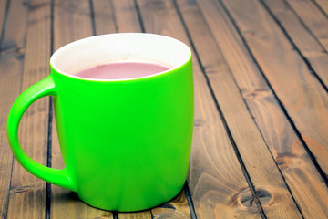 Hot chocolate on table