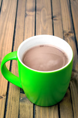 Hot chocolate on table