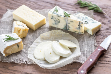 Various types of cheese