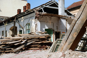 Urban demolition site