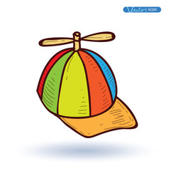 child Hat, Hand Drawn, vector illustration.