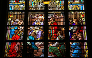 Stained Glass of The Sacrament of Confession or Penitance