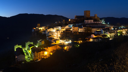 Night view of Hornos de Segura town