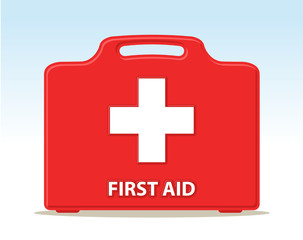 first aid kit briefcase illustration with cross