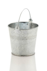 Zinc metal bucket isolated on white background