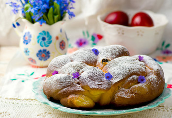 easter wreath Kozunak