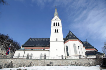 Saint Martin Church at Lake Bled, Slovenia.