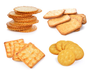 Cracker on white background