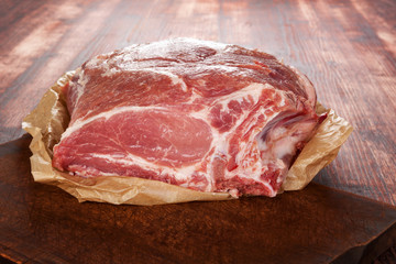 Fresh pork neck.