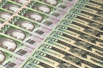 Dollars and currency of Ukraine