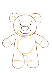 drawing children with teddy bear