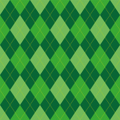 Argyle pattern green rhombus seamless texture