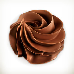 Chocolate whipped cream, vector icon