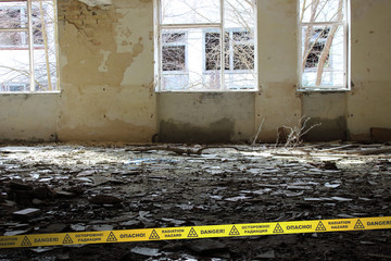 Inside of the deserted School in Chernobyl Zone