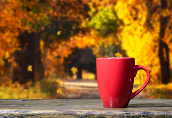 Cup on natural background