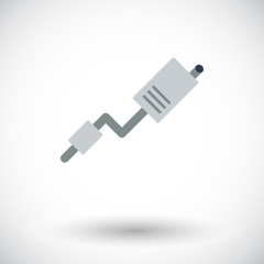 Exhaust pipe single icon.