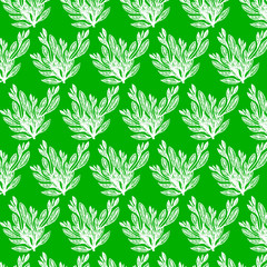 Seamless beauty floral patterns on green background