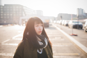 Obraz premium young beautiful asian hipster woman