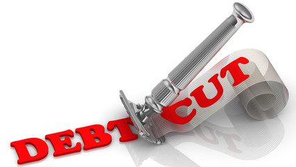 Debt cut. Concept