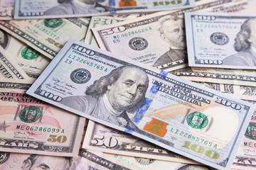 Texture of dollar banknotes