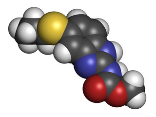 Albendazole anthelmintic drug molecule. 