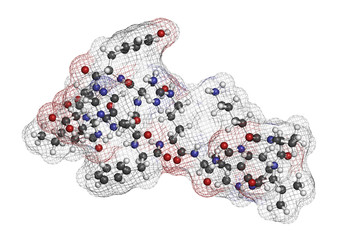 Afamelanotide (melanotan-1) photoprotective drug molecule.
