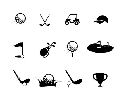 Golf icon set vector
