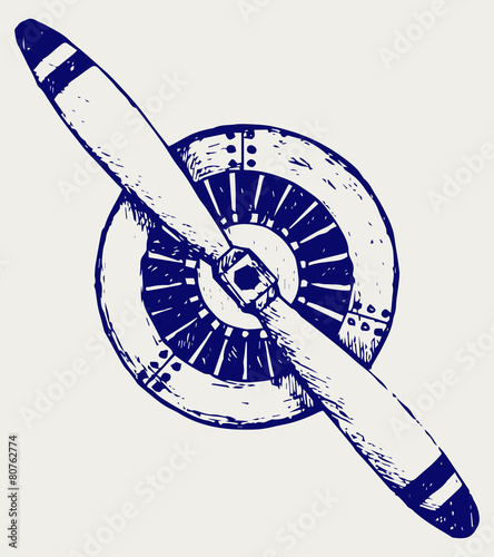 "Aircraft propeller. Doodle style" fichier vectoriel libre de droits