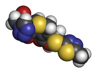 Cefazolin antibiotic drug molecule 