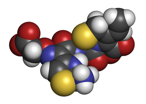 Cefixime antibiotic drug molecule