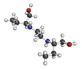 Ethambutol tuberculosis drug molecule.