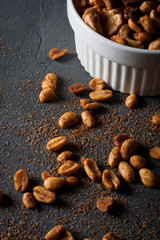 Mix of roasted nuts.