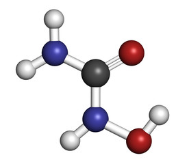 Hydroxycarbamide cancer drug molecule. 