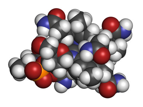 Hydroxocobalamin vitamin B12 molecule. 