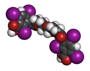 Meglumine iotroxate (iotroxic acid) contrast agent molecule.