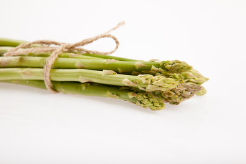 Tied fresh raw asparagus