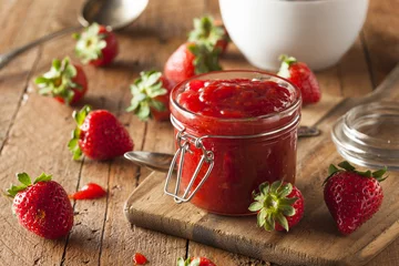Foto auf Acrylglas Homemade Organic Strawberry Jelly © Brent Hofacker