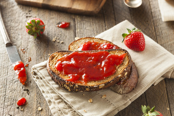 Homemade Strawberry Jelly on Toast