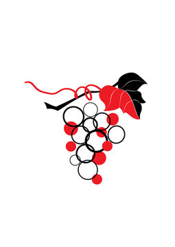 red and black grapes on white background clip art preview