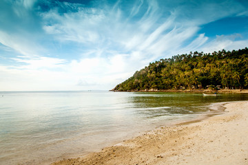 Sea landscape, water and clouds