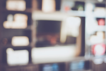 Blurred Home Entertainment Center with Retro Instagram Style Fil