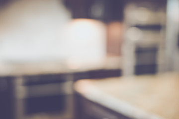 Blurred Kitchen with Retro Instagram Style Filter