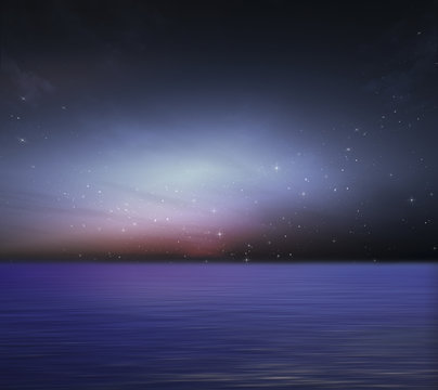 night sea and night sky
