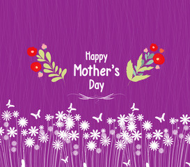 happy mother day greeting card  flowers