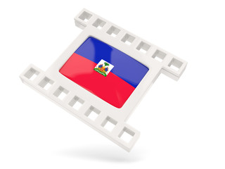 Movie icon with flag of haiti