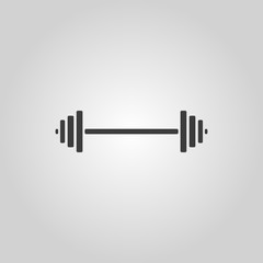 The dumbbell icon. Bodybuilding symbol. Flat
