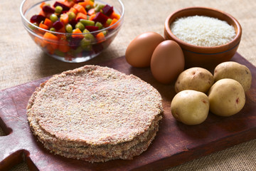 Traditional Bolivian meat called Silpancho