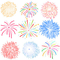 Fireworks vector on white background