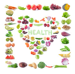 fruit and vegetable isolated on white background